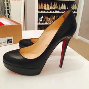 Louboutin black platform heels, size 38.5 or 8